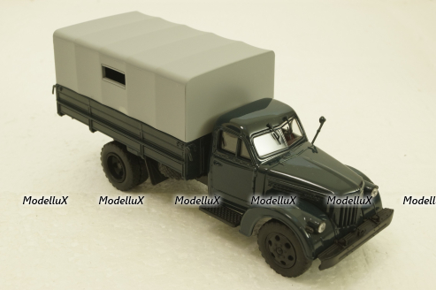 УралЗис-355М, борт с тентом, зеленый/серый, АвтоИстория 1:43