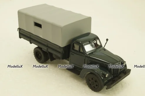 УралЗис-355М, борт с тентом, зеленый/серый, АвтоИстория 1:43