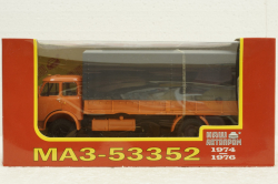 Маз-53352 борт с тентом оражевый 1974, Н296, Наш Автопром 1:43