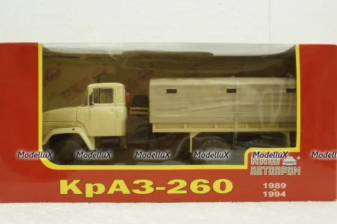 Краз-260 борт с тентом бежевый 1990, Н291, Наш Автопром 1:43
