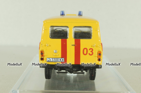 Уаз-452 медицинский, желтый, Конверсия 1:43