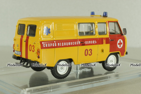 Уаз-452 медицинский, желтый, Конверсия 1:43