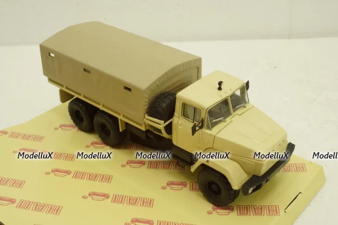 Краз-260 борт с тентом бежевый 1990, Н291, Наш Автопром 1:43