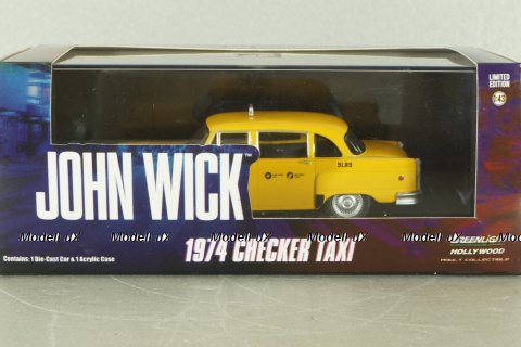 Checker 1974 N.Y.C. taxi from movie John Wick, 86607, Greenlight, 1:43