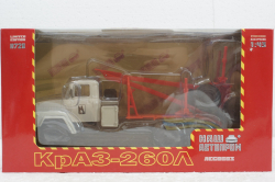 Краз-260Л лесовоз серый/красный, Н728, Наш Автопром 1:43