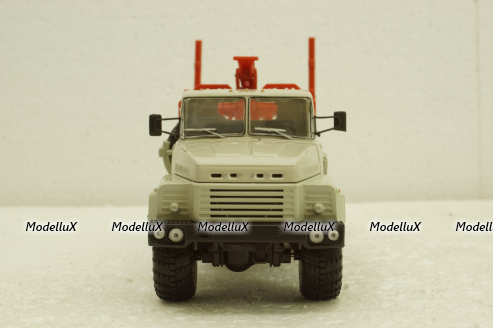 Краз-260Л лесовоз серый/красный, Н728, Наш Автопром 1:43