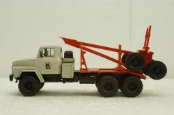 Краз-260Л лесовоз серый/красный, Н728, Наш Автопром 1:43