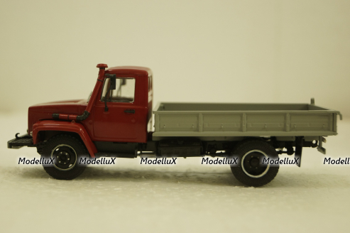 Газ-3307, бортовой с лебедкой, красный, (Конверсия), АвтоИстория 1:43