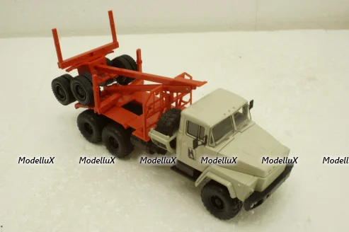 Краз-260Л лесовоз серый/красный, Н728, Наш Автопром 1:43