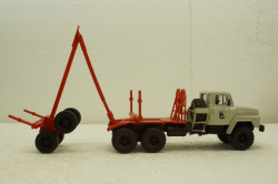 Краз-260Л лесовоз серый/красный, Н728, Наш Автопром 1:43