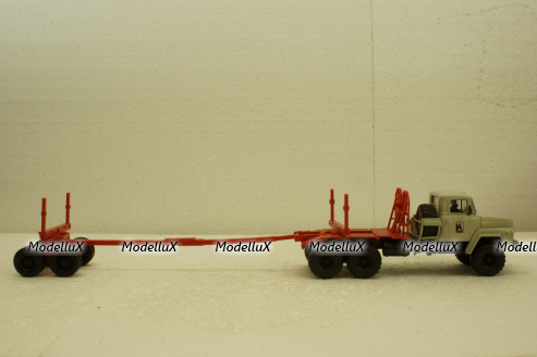 Краз-260Л лесовоз серый/красный, Н728, Наш Автопром 1:43