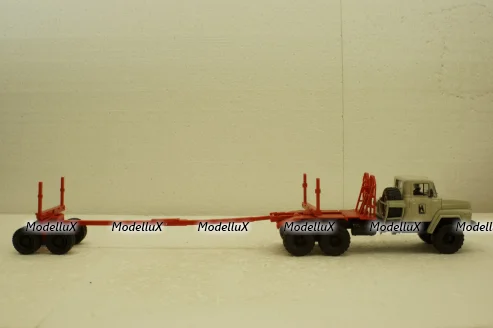 Краз-260Л лесовоз серый/красный, Н728, Наш Автопром 1:43