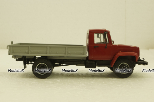 Газ-3307, бортовой с лебедкой, красный, (Конверсия), АвтоИстория 1:43