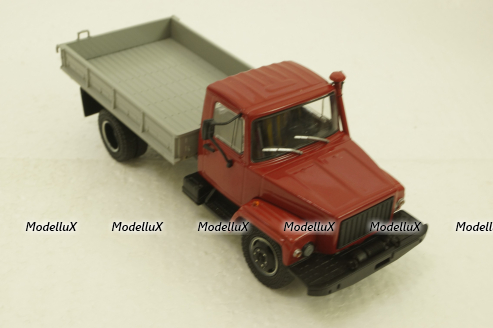 Газ-3307, бортовой с лебедкой, красный, (Конверсия), АвтоИстория 1:43
