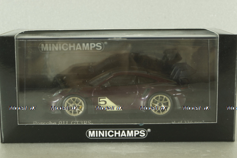 Porsche 911 (992) GT3 RS 2023, purple with gold wheels,410062112, Minichamps 1;43 