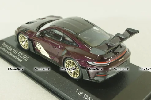 Porsche 911 (992) GT3 RS 2023, purple with gold wheels,410062112, Minichamps 1;43 