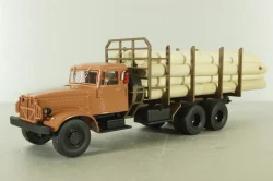 Краз-219Б лесовоз, оранжевый, с бревнами Modellux 1:43