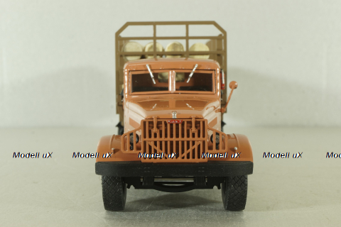 Краз-219Б лесовоз, оранжевый, с бревнами Modellux 1:43