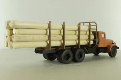 Краз-219Б лесовоз, оранжевый, с бревнами Modellux 1:43