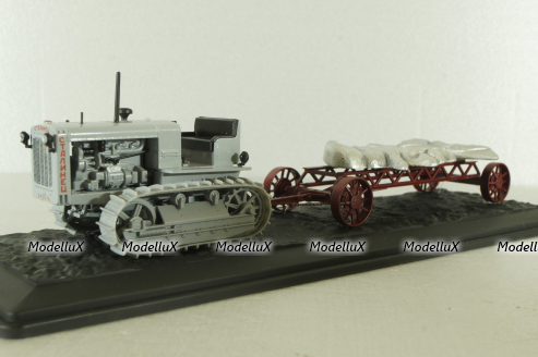 Сталинец-65 трактор, 1937, серый с прицепом, Model43 1:43