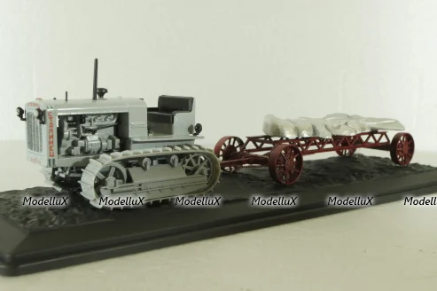 Сталинец-65 трактор, 1937, серый с прицепом, Model43 1:43