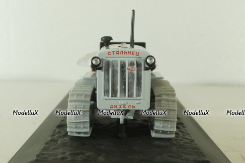 Сталинец-65 трактор, 1937, серый с прицепом, Model43 1:43