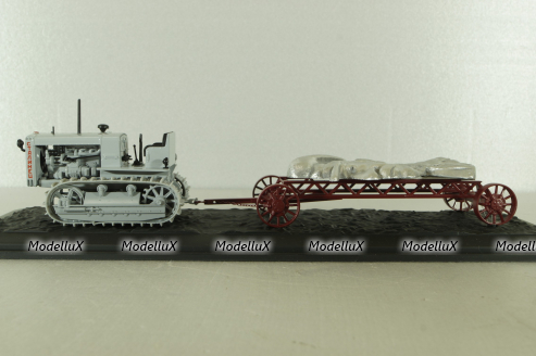 Сталинец-65 трактор, 1937, серый с прицепом, Model43 1:43