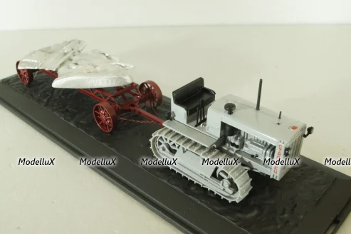 Сталинец-65 трактор, 1937, серый с прицепом, Model43 1:43