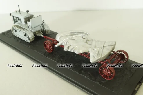 Сталинец-65 трактор, 1937, серый с прицепом, Model43 1:43