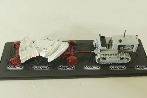 Сталинец-65 трактор, 1937, серый с прицепом, Model43 1:43