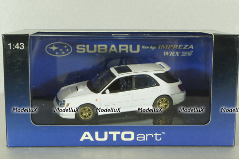 Subaru Impreza WRX Wagon STI 2001, white, 58633, AutoArt 1:43