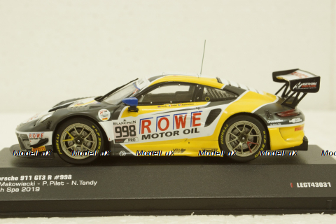 Porsche 911 GT3 R #998 2nd 24h Spa 2019 ROWE Racing, LEGT43031, IXO 1:43