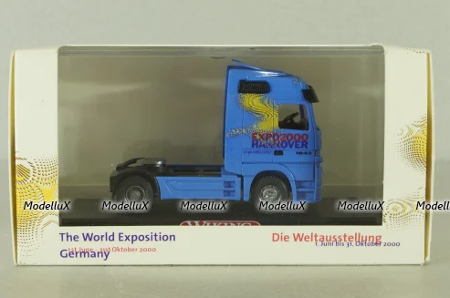 Mercedes Actros solo tractor EXPO 2000, blue 50801, Wiking 1:87