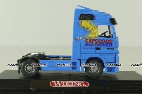Mercedes Actros solo tractor EXPO 2000, blue 50801, Wiking 1:87