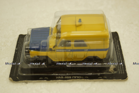 Уаз-469 ППС, милиция, желтый, Автолегенды СССР 1:43