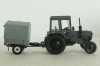 МТЗ-80, Беларусь, трактор с прицепом, серый, Агат 1:43