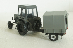 МТЗ-80, Беларусь, трактор с прицепом, серый, Агат 1:43