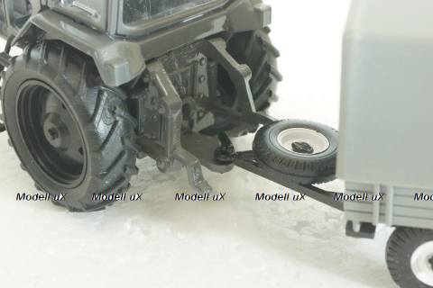 МТЗ-80, Беларусь, трактор с прицепом, серый, Агат 1:43