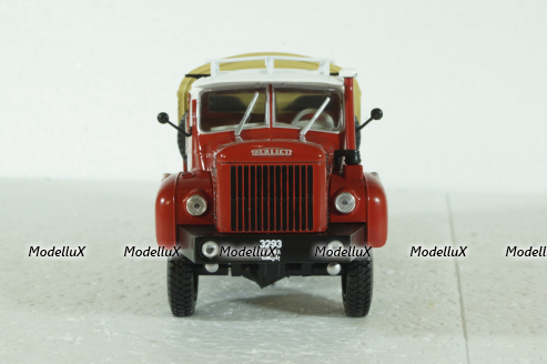 Berliet GBC 8M 6x6 Truck Telonato 3-ASSI, red, G111A003, Berliet Collection #003, Hachette 1:43