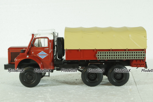Berliet GBC 8M 6x6 Truck Telonato 3-ASSI, red, G111A003, Berliet Collection #003, Hachette 1:43