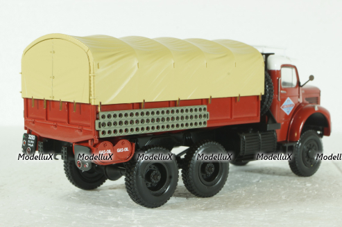 Berliet GBC 8M 6x6 Truck Telonato 3-ASSI, red, G111A003, Berliet Collection #003, Hachette 1:43