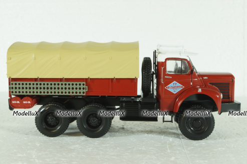 Berliet GBC 8M 6x6 Truck Telonato 3-ASSI, red, G111A003, Berliet Collection #003, Hachette 1:43