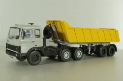 МАЗ-6422 (ранний) с п/прицепом самосвалом МАЗ-9506-20  1990, серый/желтый, Автоистория 1:43
