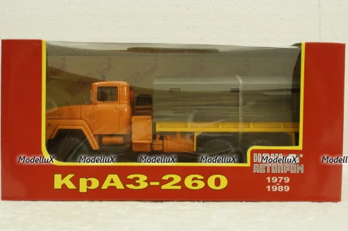Краз-260 борт с тентом, оранжевый 1980, Н290, Наш Автопром 1:43