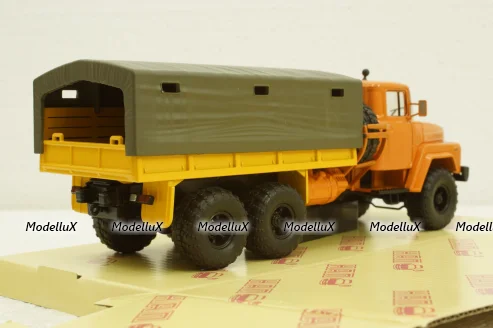 Краз-260 борт с тентом, оранжевый 1980, Н290, Наш Автопром 1:43
