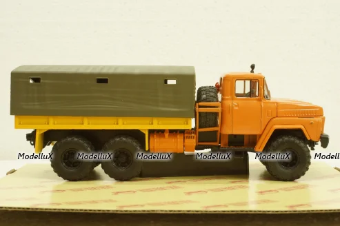 Краз-260 борт с тентом, оранжевый 1980, Н290, Наш Автопром 1:43