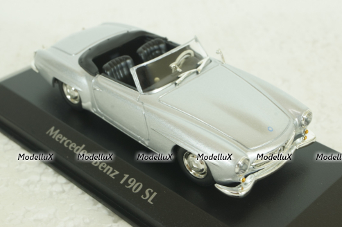 Mercedes 190 SL (W121) 1955, silver, 940033130, Maxichamps 1:43
