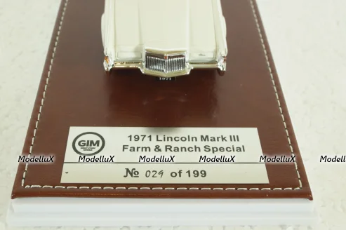 Lincoln Continental Mark III Farm and Ranch special (1972) white, GIM012A, GIM 1:43
