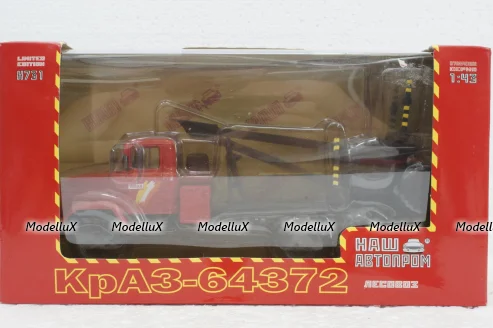 Краз-64372 лесовоз красный, Н731, Наш Автопром 1:43