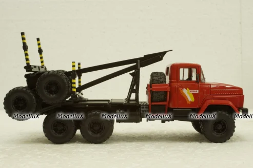 Краз-64372 лесовоз красный, Н731, Наш Автопром 1:43